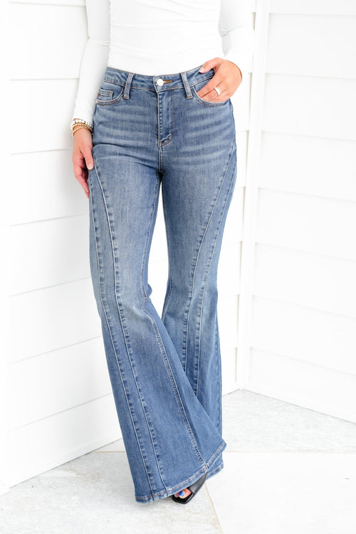 Lux Valora Mid Rise Flare Jeans with FlexFit™